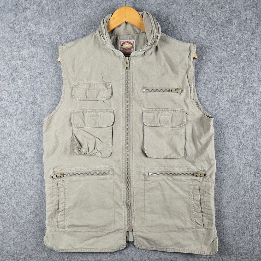 Vintage Banana Republic Safari Vest Mens Medium Khaki Utility Fishing Gorpcore